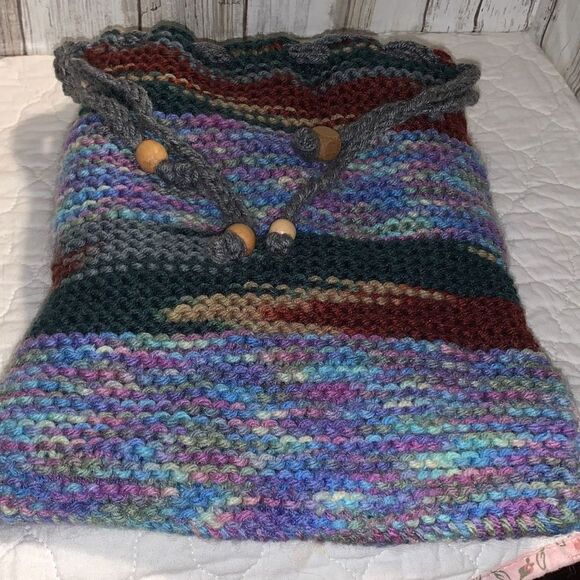 Handmade Colorful Crochet Knit Drawing Handbag - Picture 13 of 16